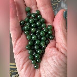 Elegant 64 Dark Green Real Jade Jadeite Nephrite Beads
